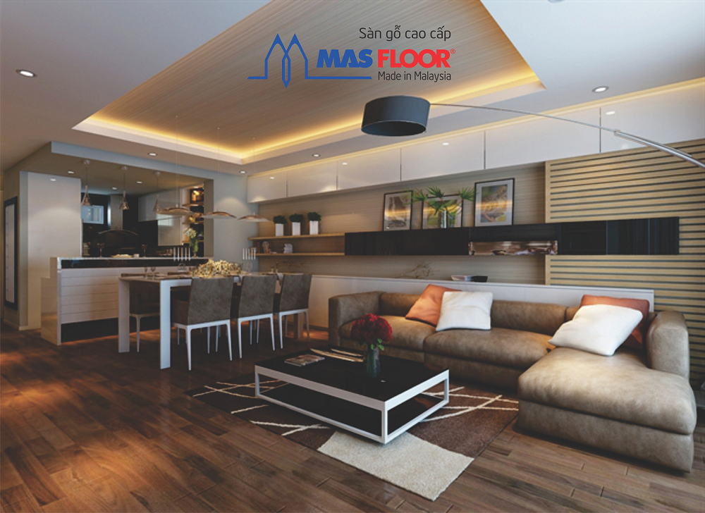 Sử dụng sàn gỗ lát sàn giúp không gian nhà ấm áp hơn về mùa đông