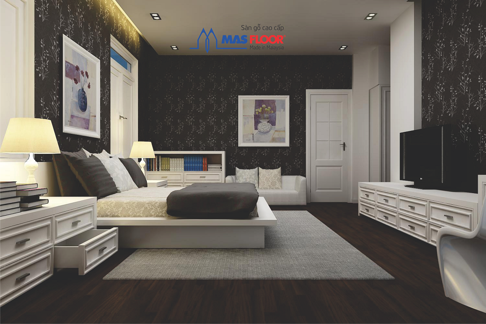 Sàn gỗ với cấu tạo tinh tế thích hợp cho nội thất nhà biệt thự sang trọng